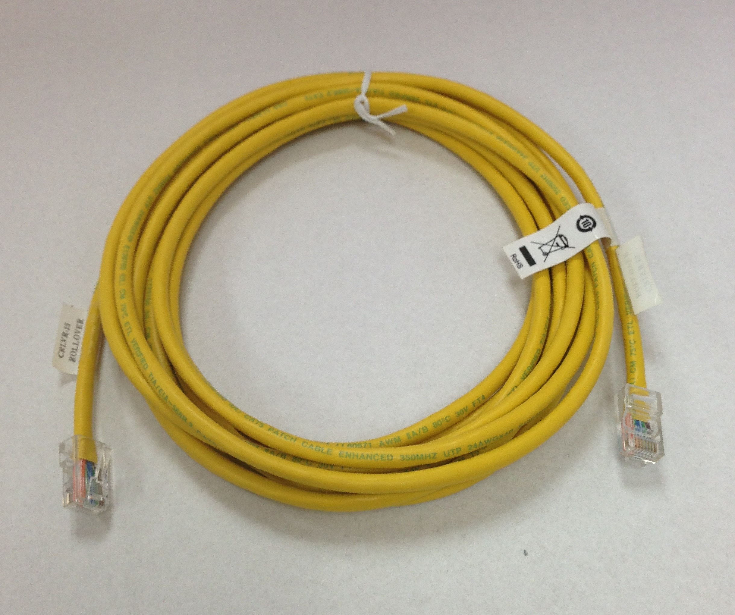 Raritan 15' serial rollover Cat5 cable for most Cisco and Sun serial RJ