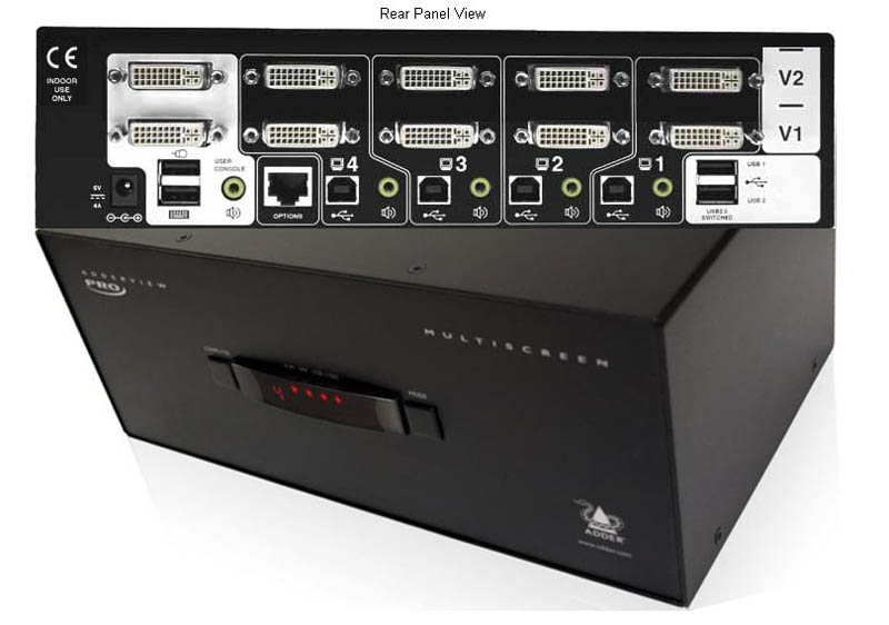 ADDERView AV4 Pro DL-DVI Dual Head KVM Switch