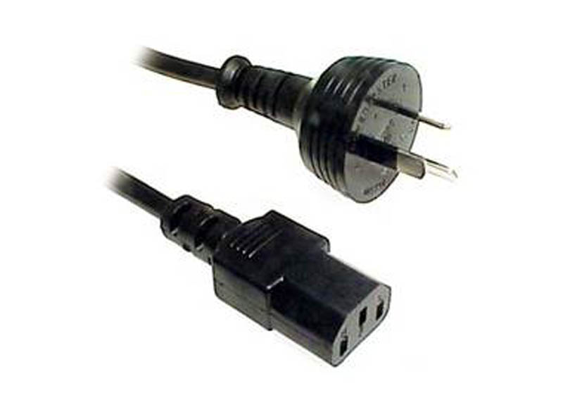 1M Power Cable 3-pin Plug to IEC-C13 Socket Black 10 Amp