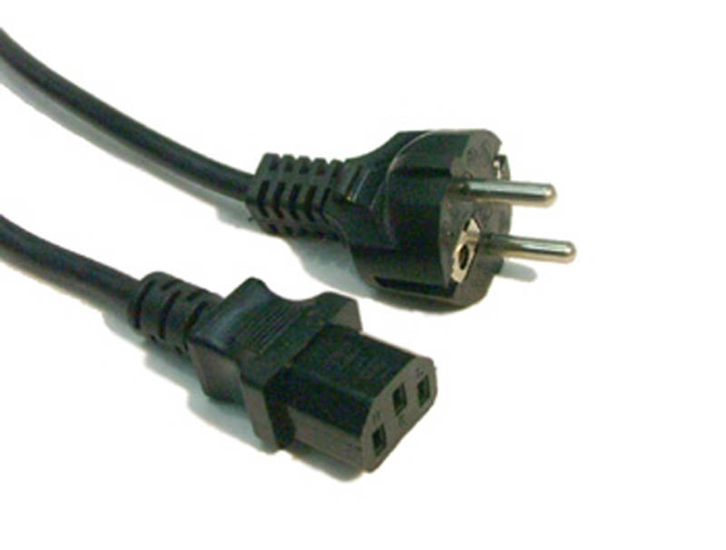 Europe Power Lead 3-Pin Plug To IEC C13 Socket, 2M Power Cord 