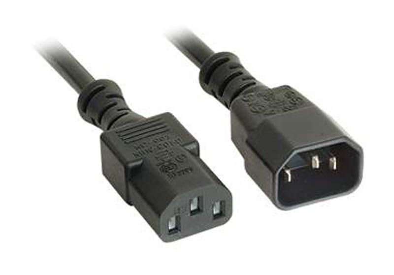 Power Extension Cable IEC C14(M) Plug to IEC C13(F) Socket 2M