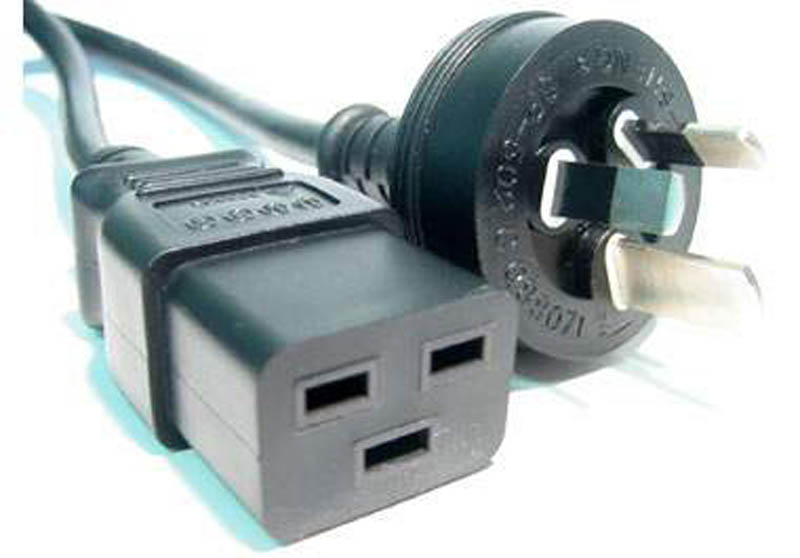 Power Cable 3-pin Plug 15 Amp to C19 IEC Socket 16 Amp 2M