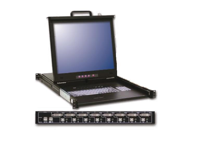 Smart KVM 17 Dual Rail 8 Port DVI