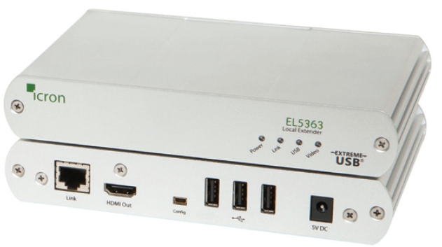 ICRON EL5363 HDMI+USB2.0, CAT 5e/6/7 KVM Extender System, 4Kp30, 1080p and 1920x1200 resolutions