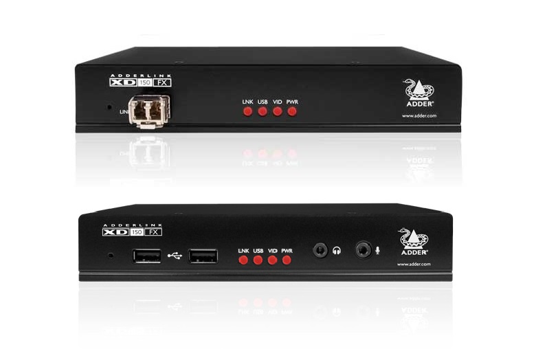 Adder DVI video extender with USB2.0 over a single duplex fiber cable at up to 400m