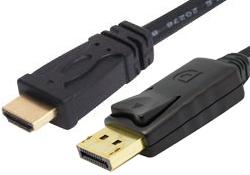DisplayPort Male to HDMI Male Cable 1mt