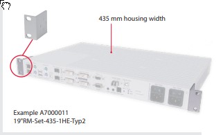 GDSys Horizontal rackmount set for devices housed in 435 mm wide casings.19" RM-Set-435-1HE-Typ2   