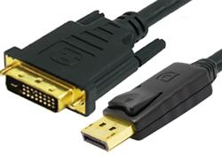 DisplayPort Male to Single Link DVI-D Male Cable 1mt
