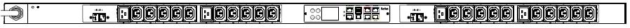 Raritan Monitored & Switched outlets PDU, Clipsal 56P320 plug, 4.4kVA 1PH 240VAC 20A; 20@C13, 4@C19; (Bottom feed), ZeroU Vertical PDU 