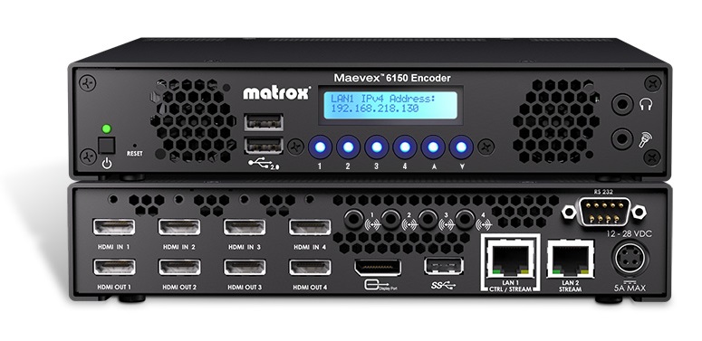 Matrox Maevex 6150 Quad 4K AV over IP Enterprise Encoder