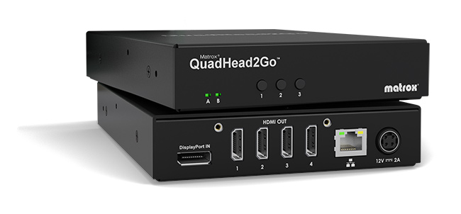 Matrox QuadHead2Go 4K Video Wall Appliance   1 x DP1.2 input, 4 x HDMI outputs