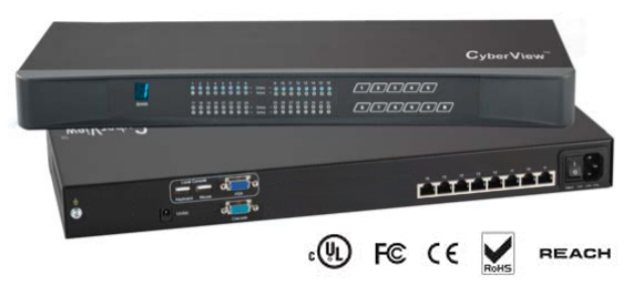 Cyberview 8-Port, Combo Cat6 KVM Switch - uses DG-100x Dongles - 1 Local User