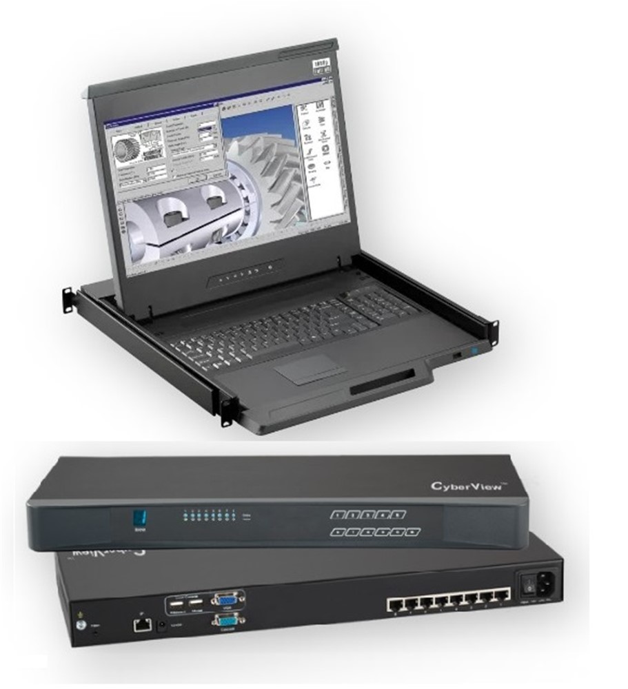Cyberview Hi Res 17 1080 Console w/ Combo Cat6 KVM integrated 8-port ( local console + IP console x 1 )