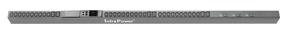 AH Switched Socket & Strip Level Monitored 3Phase 400V 32A PDU 30@C13 6@C19 ZeroU, EN60309 plug 