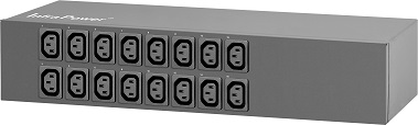 AH Horizontal Basic PDU 2U 16C13, 16A, 3M lead, Commando 60309 Plug