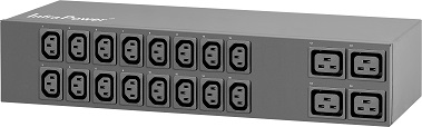 AH Horizontal Basic PDU 2U 16@C13, 4@C19 16A, 3M lead, C20 IEC320 Plug