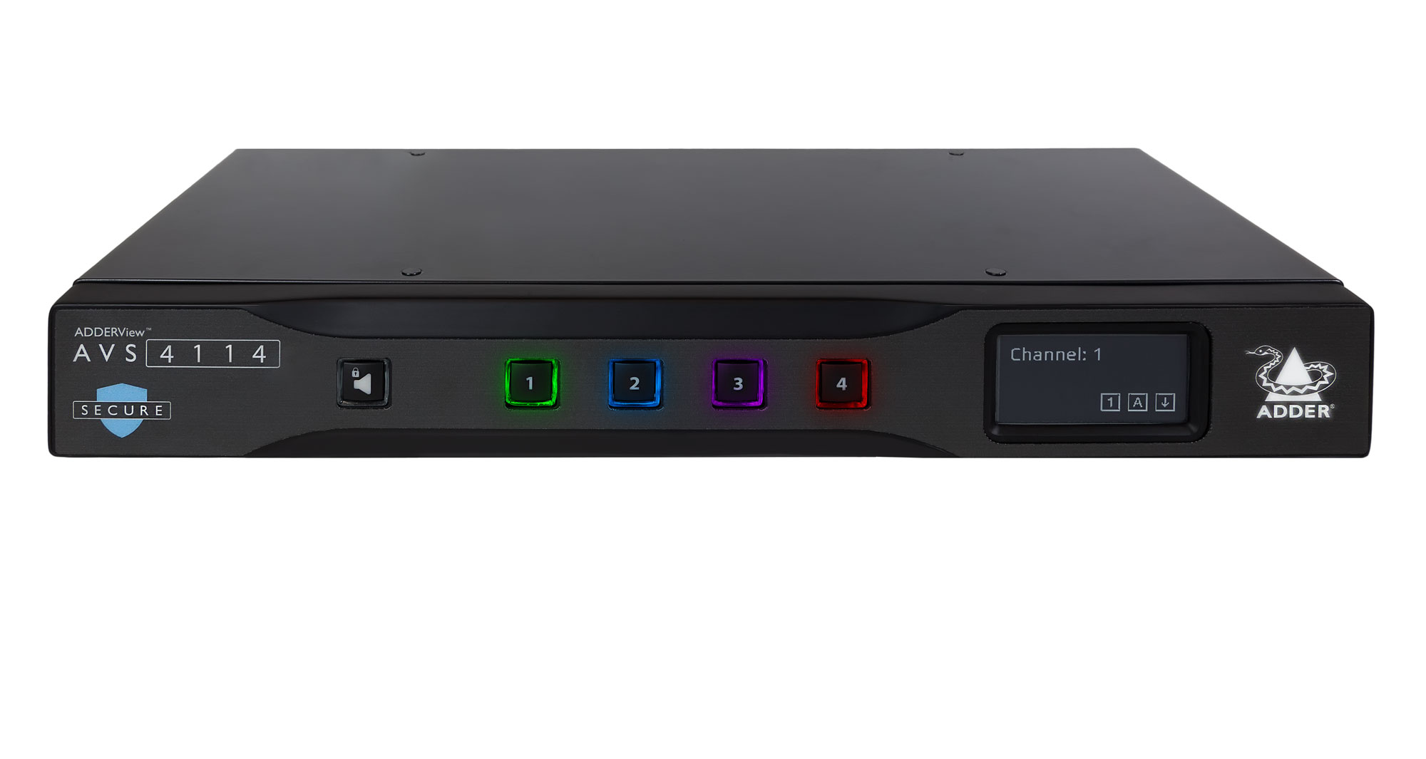 AdderView Secure  4-port DP/HDMI 4K/60 Single Head KVM Switch