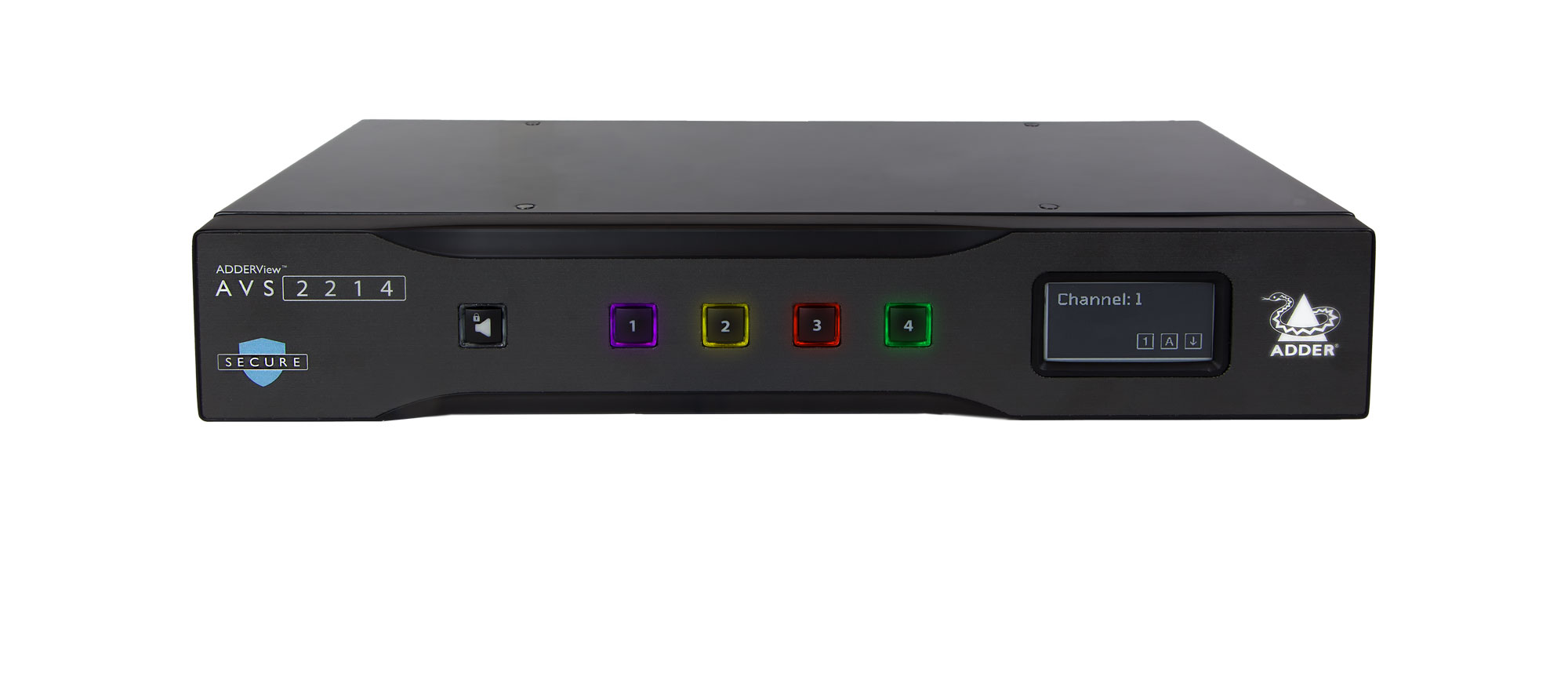 AdderView Secure  4-port DVI-D 2K/60 Dual Head KVM Switch