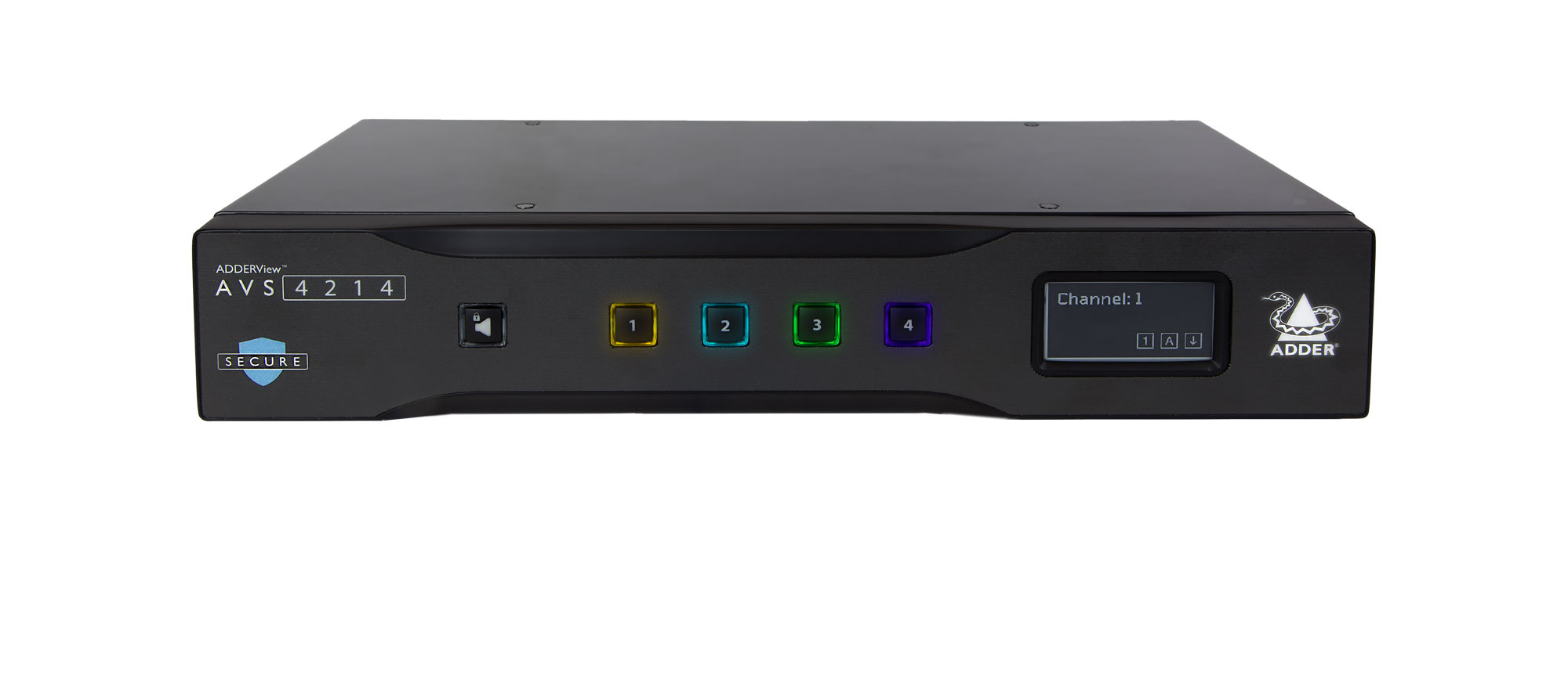 AdderView Secure  4-port DP/HDMI 4K/60 Dual Head KVM Switch