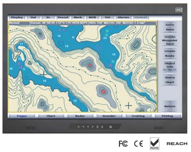 Cbyerview 9U 23" Widescreen 3840 x 2160 4K LCD - DP/HDMI Rackmount Display Panel