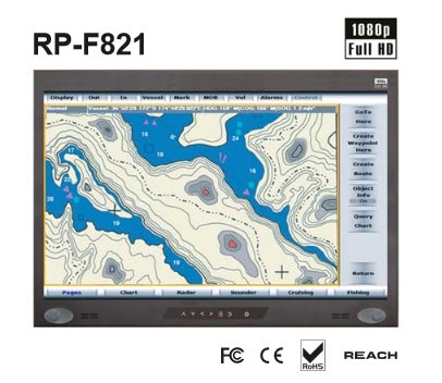 Cyberview 8U 21.5" Widescreen 1920 x 1080 LCD Rackmount Display Panel  - VGA/HDMI Inputs