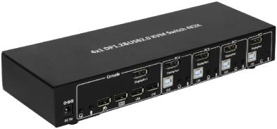 Display Port KVM Switch -  4 Port, Single Head  DP/USB Switch 