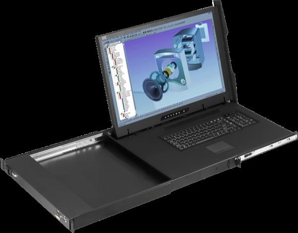 CyberView 1U 4K 23 (3840 x 2160) LCD Console Drawer with 4K 60Hz KVM Integration DP + K/B & MS inputs (Left side Opening, Right Hinged)