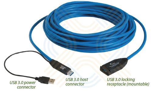 Icron single port USB 3.0 Spectra™ 00-00351 Model 3001-15 USB 3.0 15m Active Extension Cable