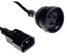 Power Cable 3-pin Socket to IEC C13 Socket 15cm