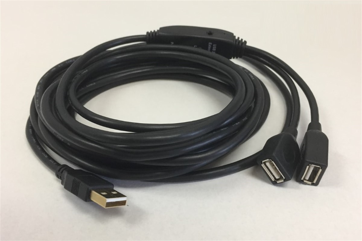 USB Extension Cable 2 Port Hub 10M