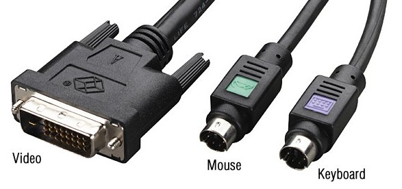 DVI Video cable and 2 x PS2 M/M KVM Cable 2m
