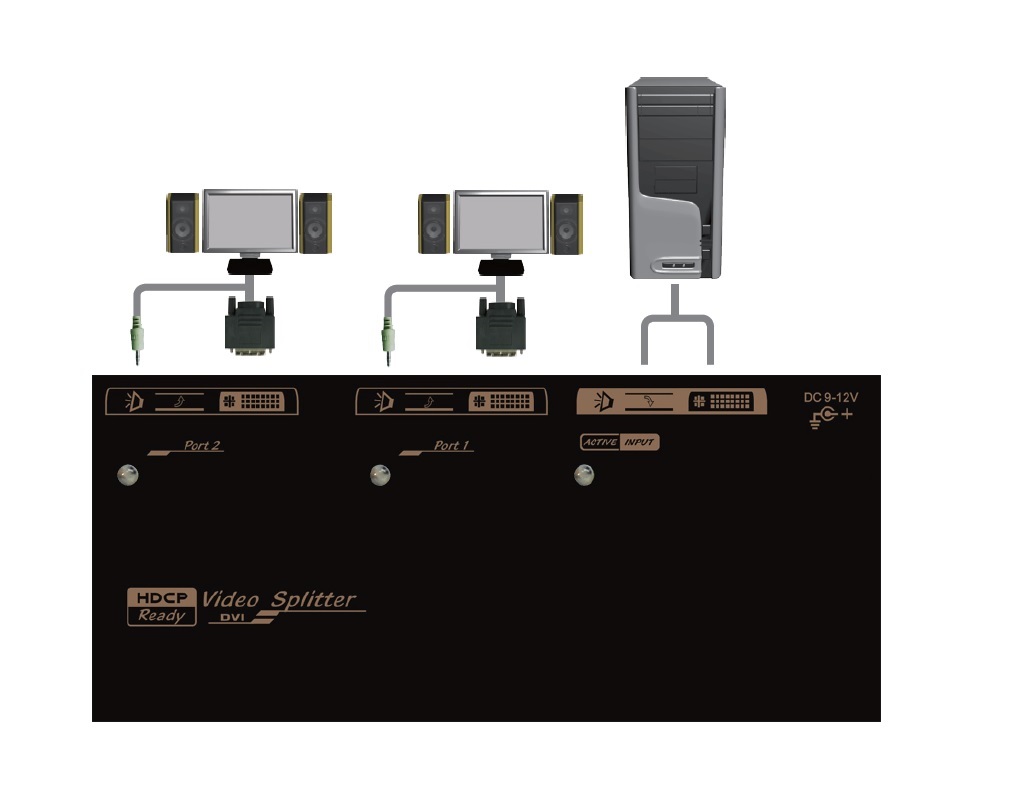 DVI Video & Audio 8 Port Splitter.  EOL