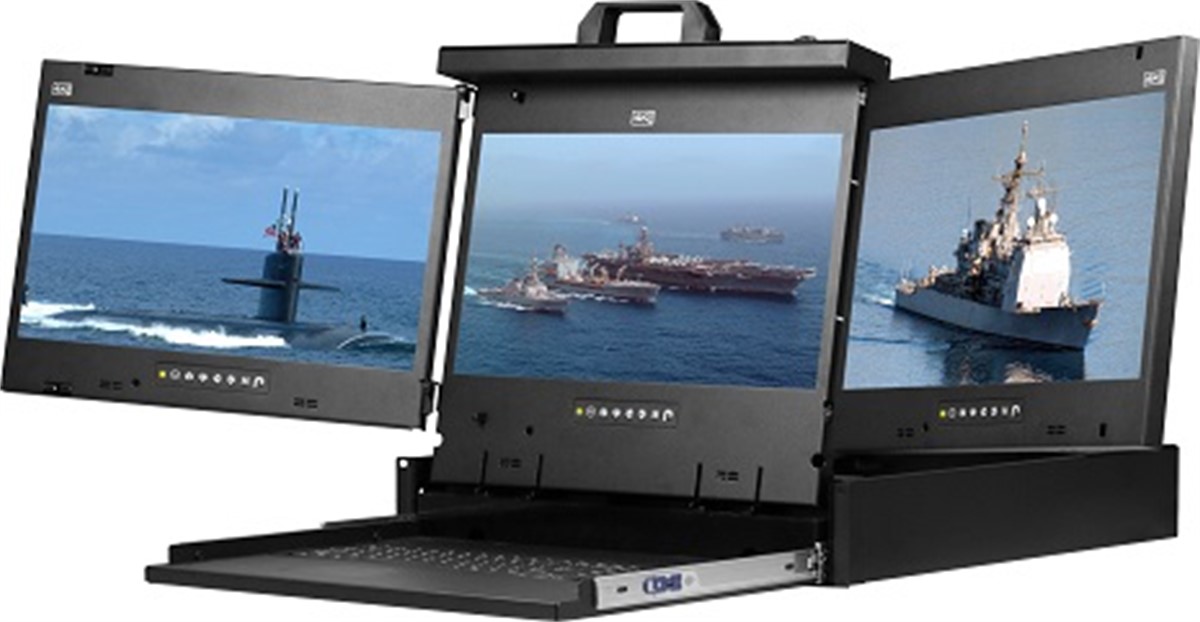 Cyberview 2U FHD 1920 x 1080 17.3 Triple-display Console Drawer with DVI & VGA inputs