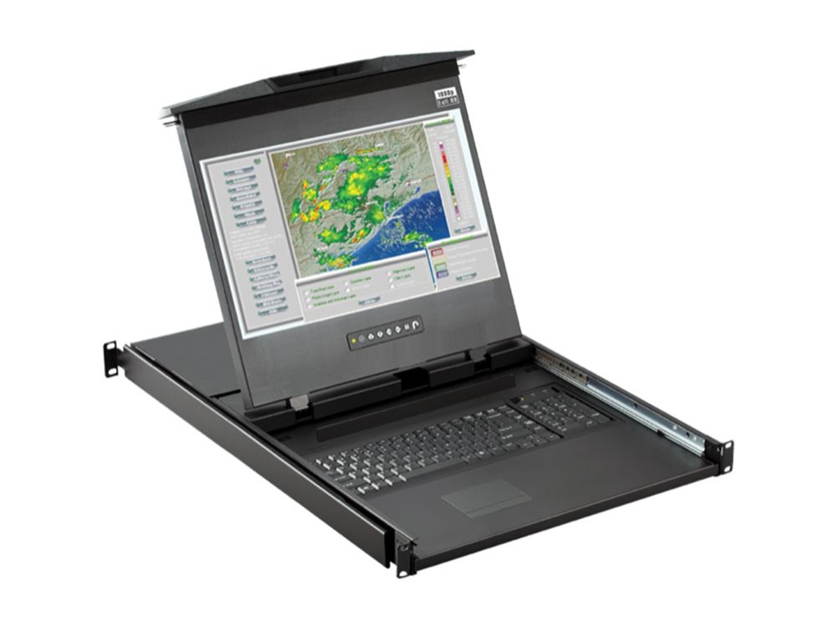 Cyberview 1U Dual Slide 17 FHD 1920 x 1080 LCD Console Drawer w/  HDMI / DVI-D + VGA video inputs