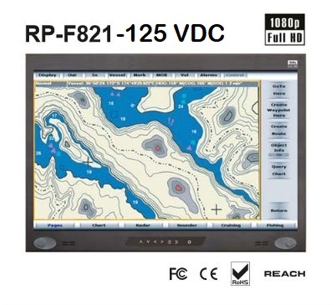 Cyberview 8U 21.5" Widescreen 1920 x 1080 LCD Rackmount Display Panel w/ VGA + HDMI, Powered 125VDC 