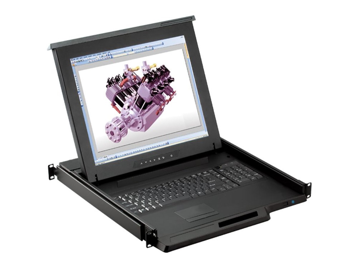 Cyberview RKP119 1U 19" Rack Monitor Keyboard Drawer VGA (1280 x 1024) with combo USB./ PS2 & Touchpad - Single Port