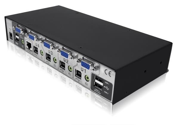 ADDERView AV4 PORT USB 2.0 VGA & Audio KVM Switch Single Head