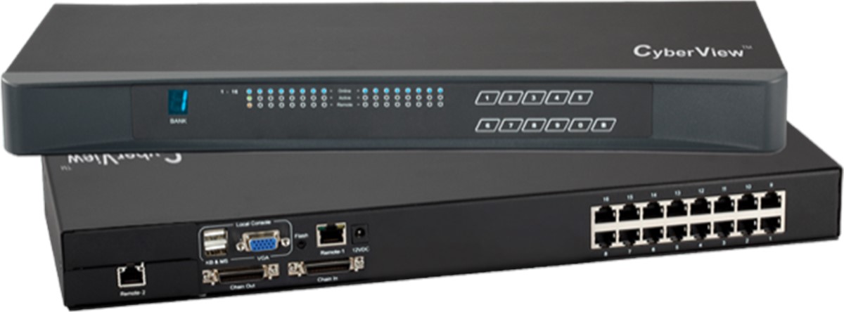 CyberView 1920 x 1200,16 port Multi-User Cat6 KVM Switch for DP, HDMI, DVI-D, & VGA  1 Local + 2 Extended Remote Users