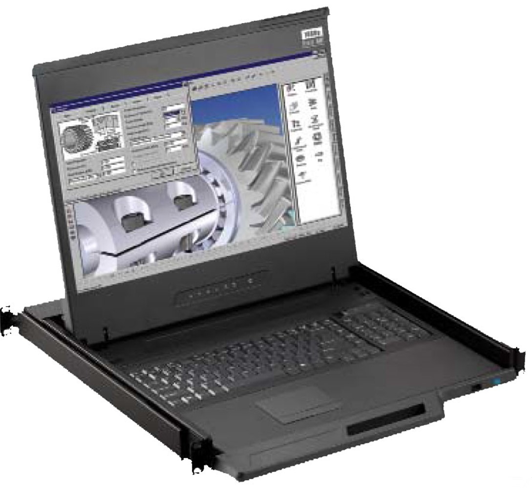 CyberView F119 1920 x 1080 LCD Console Drawer 1U 19" HDMI & VGA + K/B & MS inputs with Touchpad - Single Port