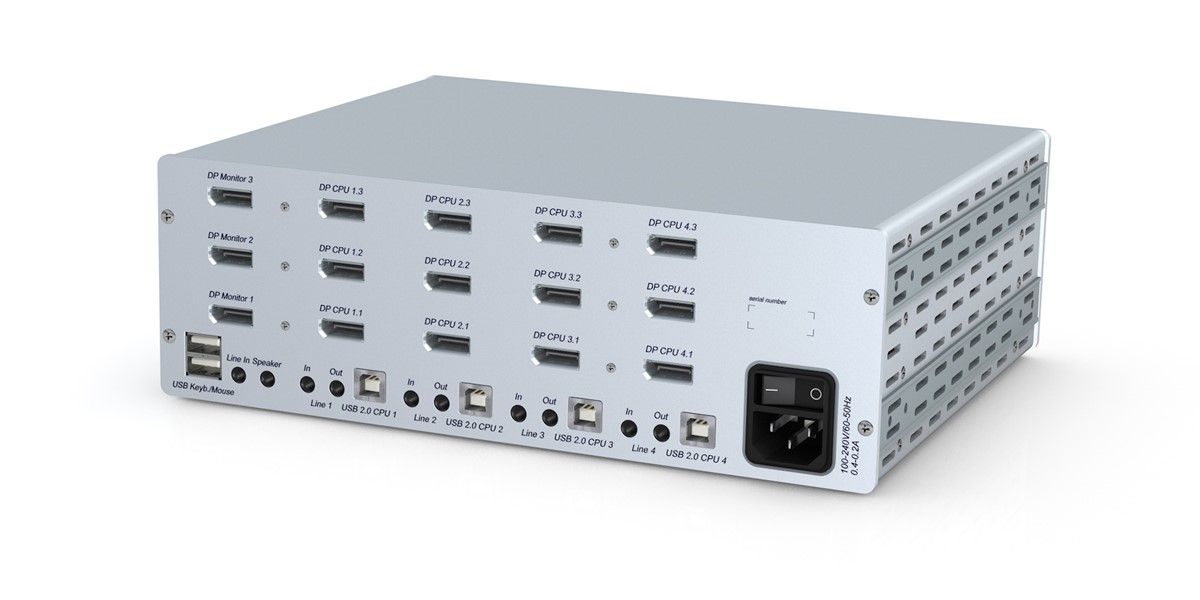 Guntermann and Drunck  DP1.4-MUX4-MC3-USB, Multichannel variant with three video inputs per channel