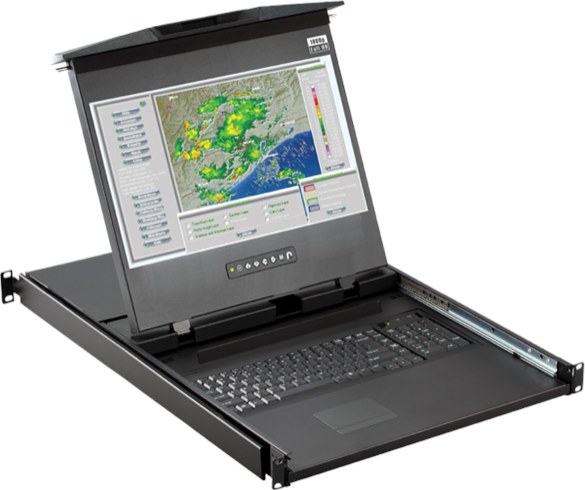 Cyberview 1U Dual Slide 1920 x 1080 17" LCD console drawer,  DP input - Single Port