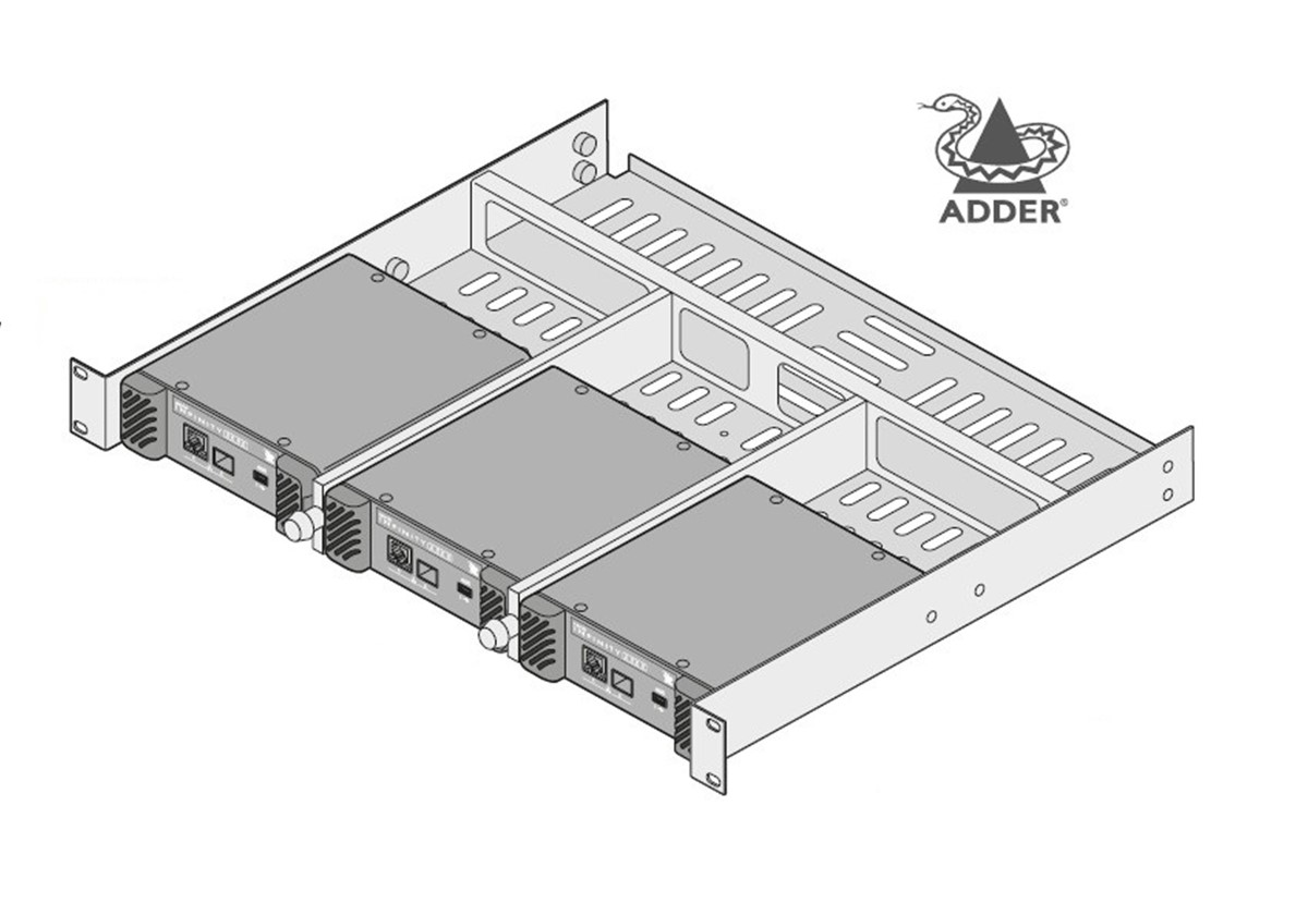 Adder Rackmount Shelf fits 3 - ALIF2102/2122 /1102 Txs in 1RU tray