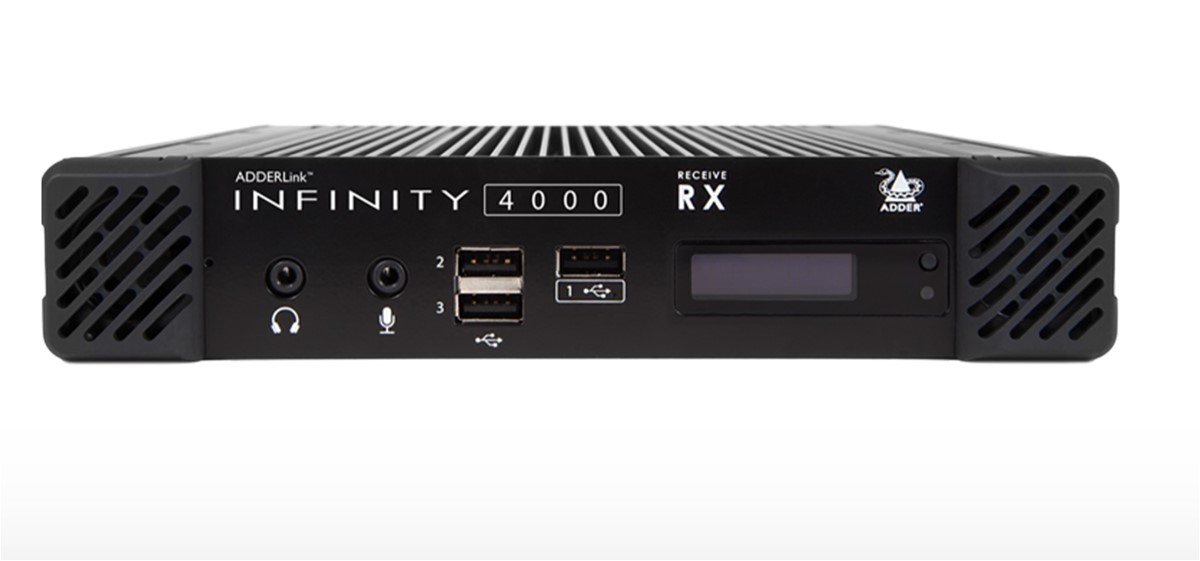ADDERLink INFINITY 4001 Receiver, dual-head 5K, audio and USB2.0, 2 x SFP+ IP KVM extender Module