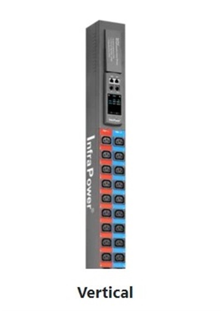 Infra Power 1-Phase WSi series Switched Dual feed PDU IEC outlet (each Feed:C13 x 20 & C19 x 4)Two PDUs by One Meter & Chassis