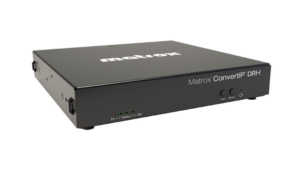 Matrox ConvertIP DRH Dual-channel RJ45 HDMI-to-IP, compact, standalone ST2110 & IPMX Transmitter/Receiver Device