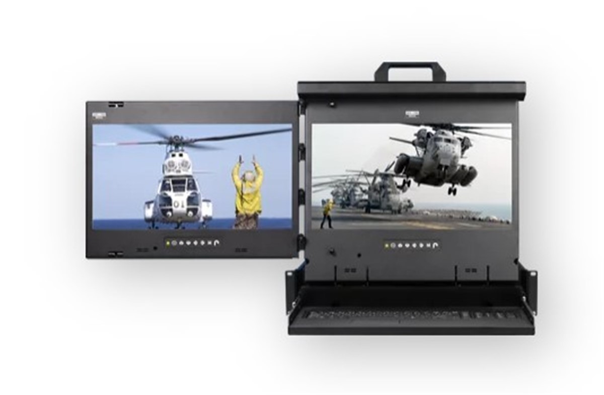 Cyberview 2U 16.2" 1920 x 1200 Dual-display Left Mounted Console Drawer w/Mac Keyboard & Touchpad HDMI/DVI-D inputs