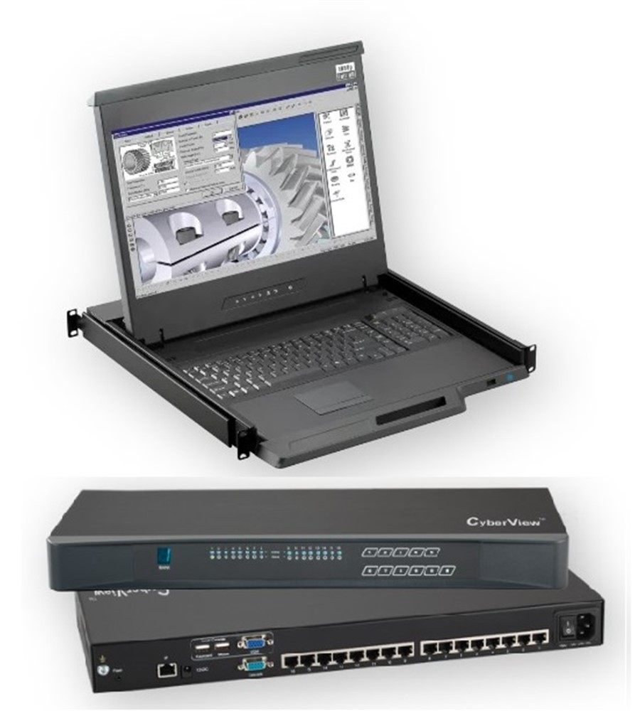 Cyberview Hi Res 17 1080 Console w/ Combo 16-port Cat6 KVM integrated SW ( local console + IP console x 1 )