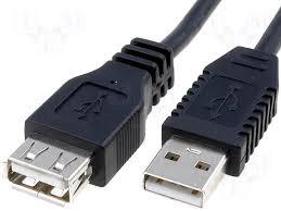 USB2 Type A Male to Type A Female cable, 2mt