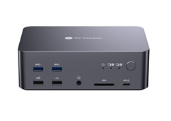 iDock 8K DisplayPort KVM Switch Docking Station,  2 Desktop PCs, 3 Monitors, 1G Ethernet, USB 3.0, 240/165/120Hz