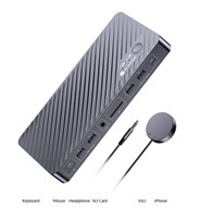 iDock M10 KVM Switch Docking Station for MacBook, Dual 4K HDMI Displays, 1 Laptop + 1 Desktop Switching, High Refresh Rates, 100W Charging, 10-in-1 USB-C Dock